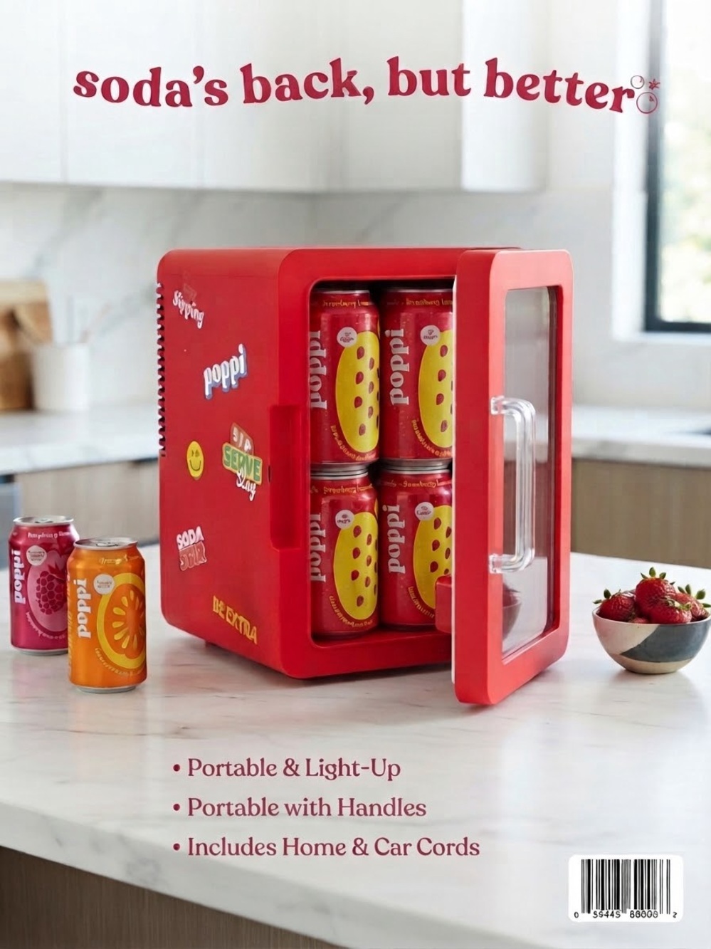 ✨ Limited Edition ✨ NIB Poppi Collectable Dorm Mini Fridge in Bright Pink